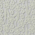 White Floral Knit, Polyester, 125 cm