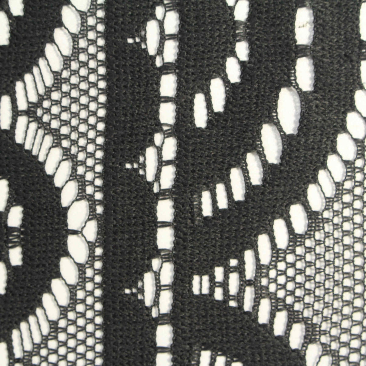 Black Openwork Lace, Polyester, 155 gsm