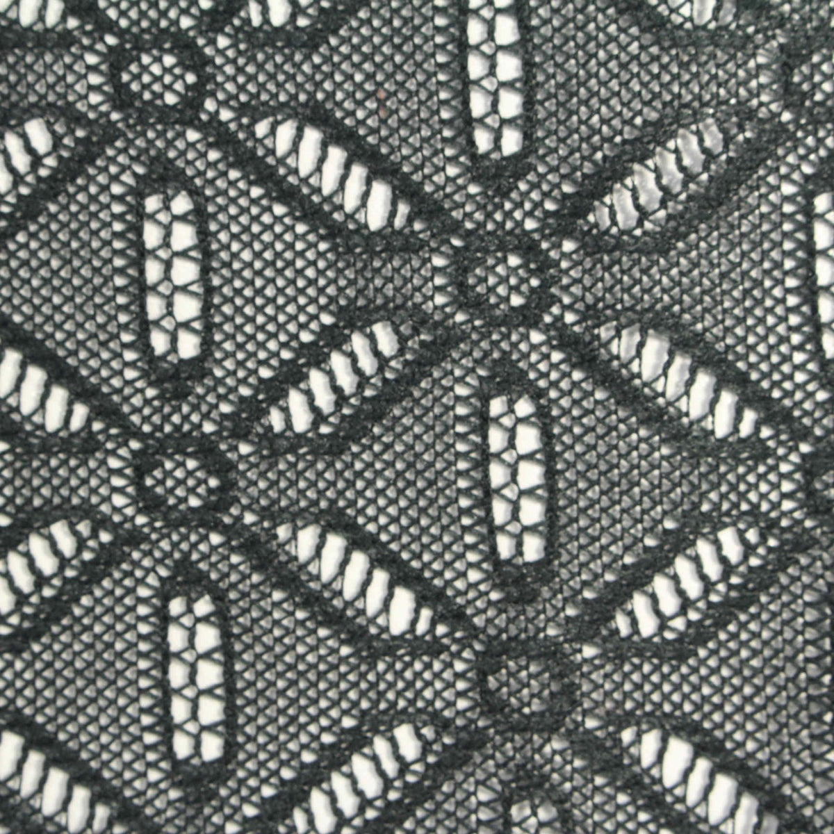 Black Geometric Lace, Polyester, 100 gsm
