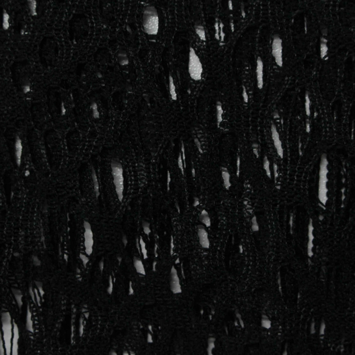 Black Openwork Knit, Polyester, 100 gsm
