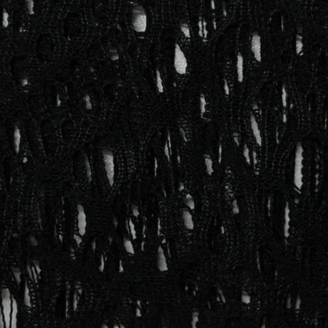Black Openwork Knit, Polyester, 100 gsm