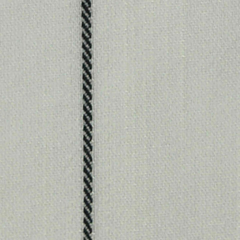 White Vertical-Stripe Linen-Look, Nylon-Cotton