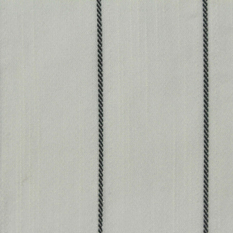 White Vertical-Stripe Linen-Look, Nylon-Cotton