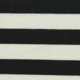 Black Horizontal-Stripe Rib Knit, Poly-Viscose