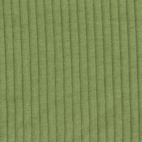 Polyester Viscose Stretch Rib Knit Fabric, 210 gsm, 163 cm — Green