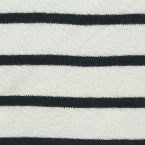 Black Horizontal-Stripe Rib Knit, Cotton, 148 gsm