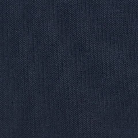 Polyester Viscose Blend Stretch Piqué Knit Fabric, 173 gsm, 170 cm — Navy