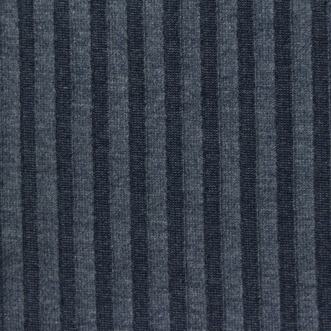 Blue Marl Rib Knit, Poly-Viscose, 273 gsm