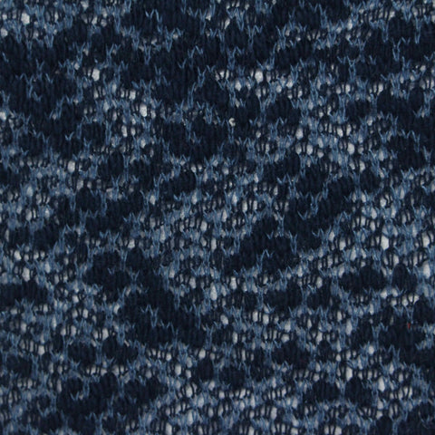 Jacquard Cotton Polyester Chunky Knit Fabric, 170 gsm, 210 cm — Navy