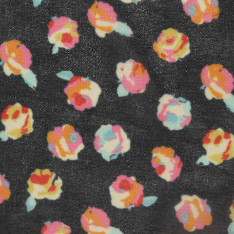 Pink Floral Chiffon, Polyester, 65 gsm