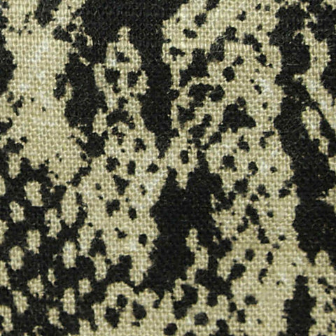 Black Snakeskin Woven, Cotton-Linen