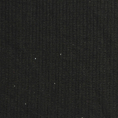 100% Polyester Rib Knit Fabric, 125 gsm, 155 cm — Black