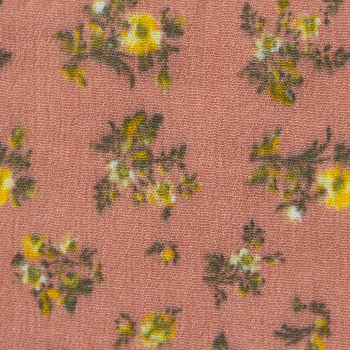 Yellow Floral Linen-Look, Viscose