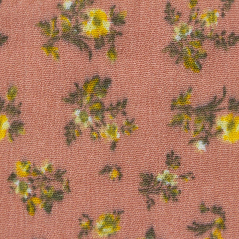 Yellow Floral Linen-Look, Viscose