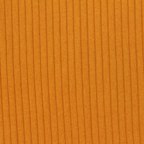 Brushed Polyester Stretch Rib Knit Fabric, 166 gsm, 150 cm — Orange
