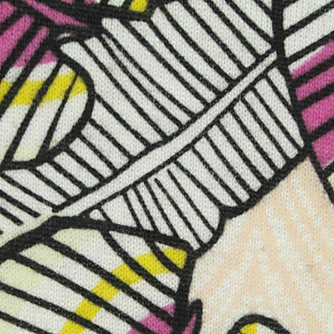 Black Leaves Woven, Poly-Viscose