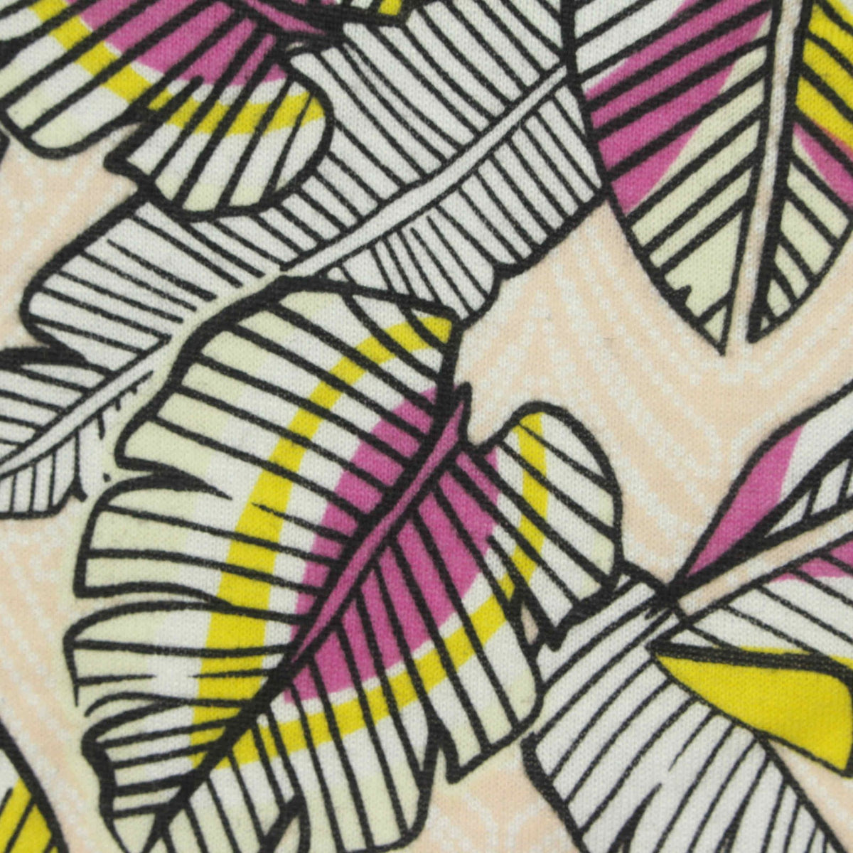 Black Leaves Woven, Poly-Viscose