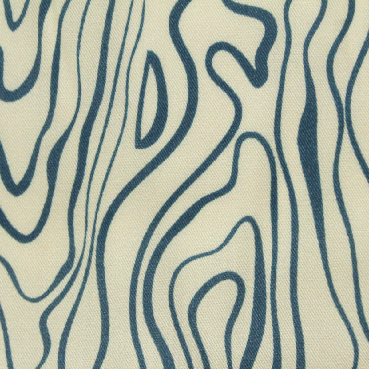 Dark Blue Wavy-Line Poplin, Tencel Lyocell