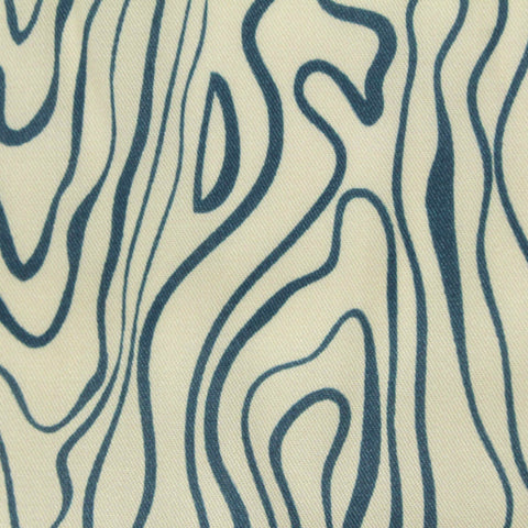 Dark Blue Wavy-Line Poplin, Tencel Lyocell