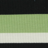 Black Horizontal-Stripe Rib Knit, Poly-Cotton
