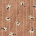 Cream Flowers Rib Knit, Cotton-Poly