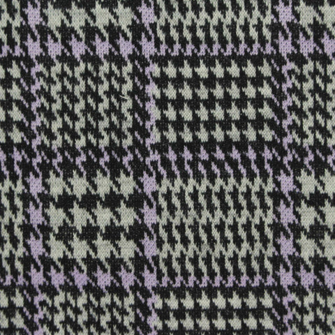 Black Houndstooth Jacquard, Poly-Cotton, 243 gsm