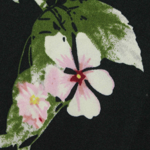 Pink Flowers Milk Silk Knit, Polyester, 155 gsm