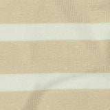 Beige Horizontal-Stripe Jersey Knit, Cotton-Modal — texture