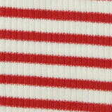 Red Horizontal-Stripe Rib Knit, Cotton-Modal — texture