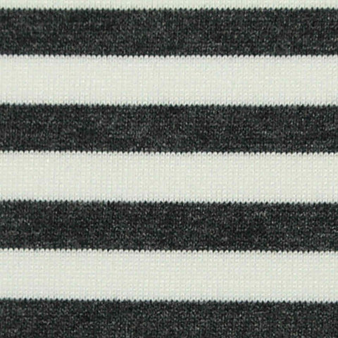 Black Stripes Jersey Knit, Viscose-Poly, 202 gsm
