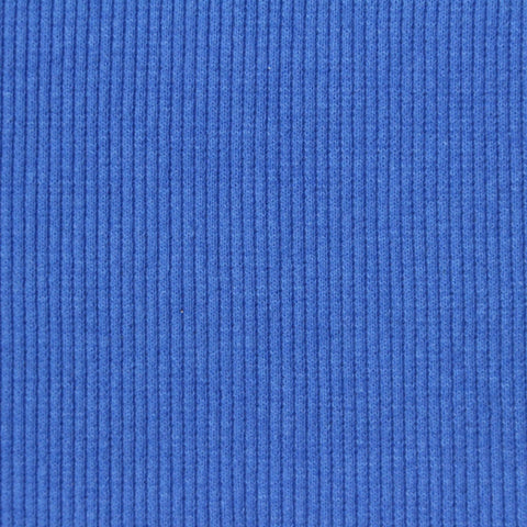 Cotton Polyester Stretch Rib Knit Fabric, 263 gsm — Blue, ref EF-243817