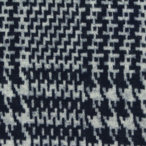 Black Houndstooth Ponte Knit, Poly-Viscose