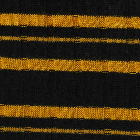 Yellow Horizontal-Stripe Rib Knit, Poly-Viscose, 215 gsm