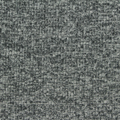 Black Marl Rib Knit, Cotton-Poly, 420 gsm