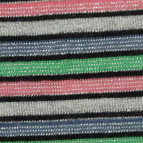 Silver Horizontal-Stripe Knit, Poly-Viscose