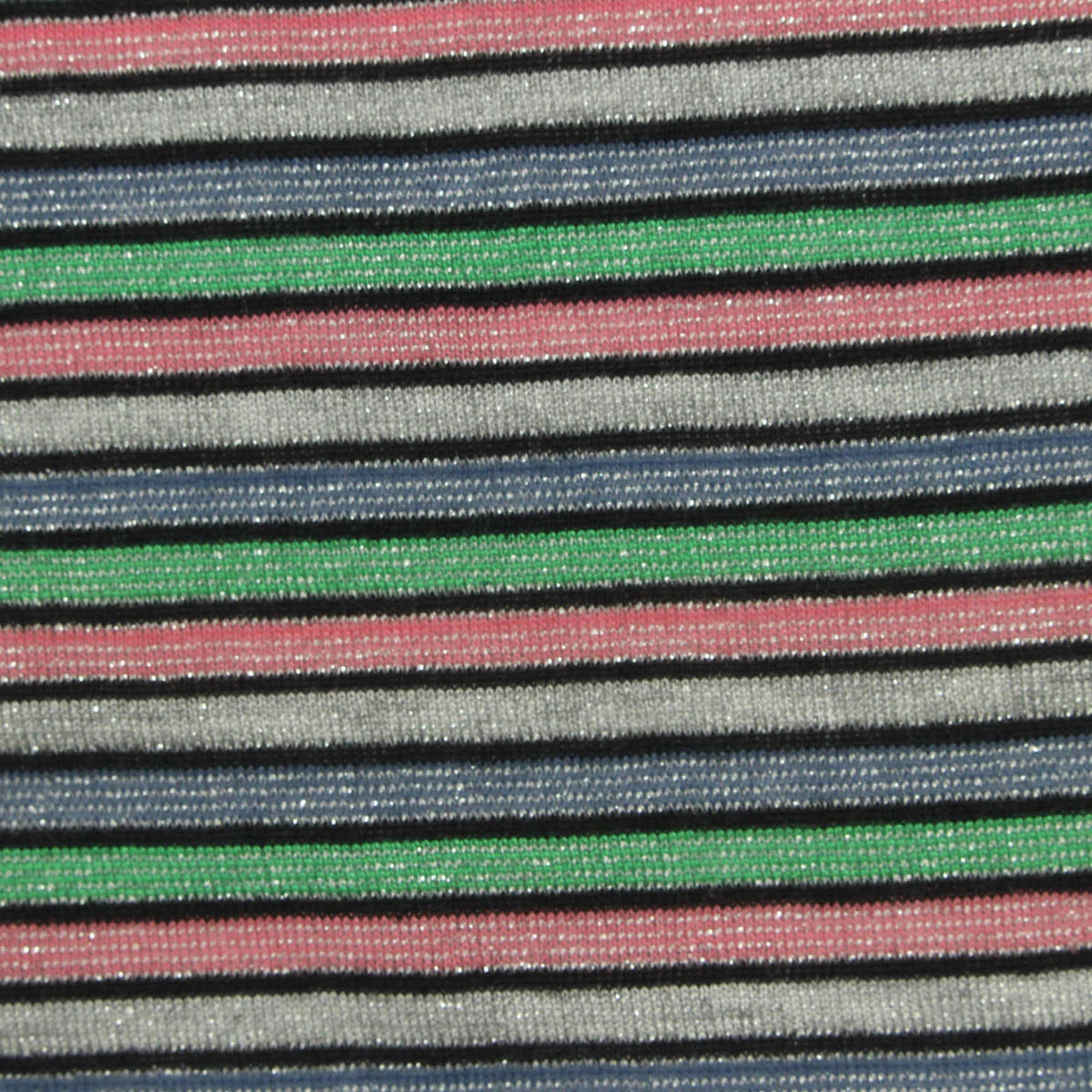 Silver Horizontal-Stripe Knit, Poly-Viscose