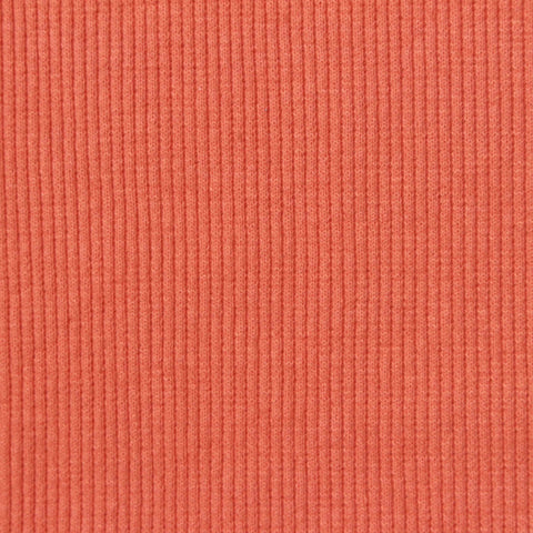 Cotton Polyester Stretch Rib Knit Fabric, 290 gsm — Orange