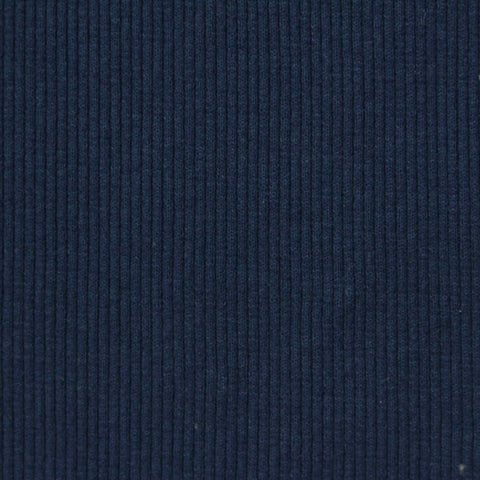 Cotton Polyester Stretch Rib Knit Fabric, 270 gsm — Navy