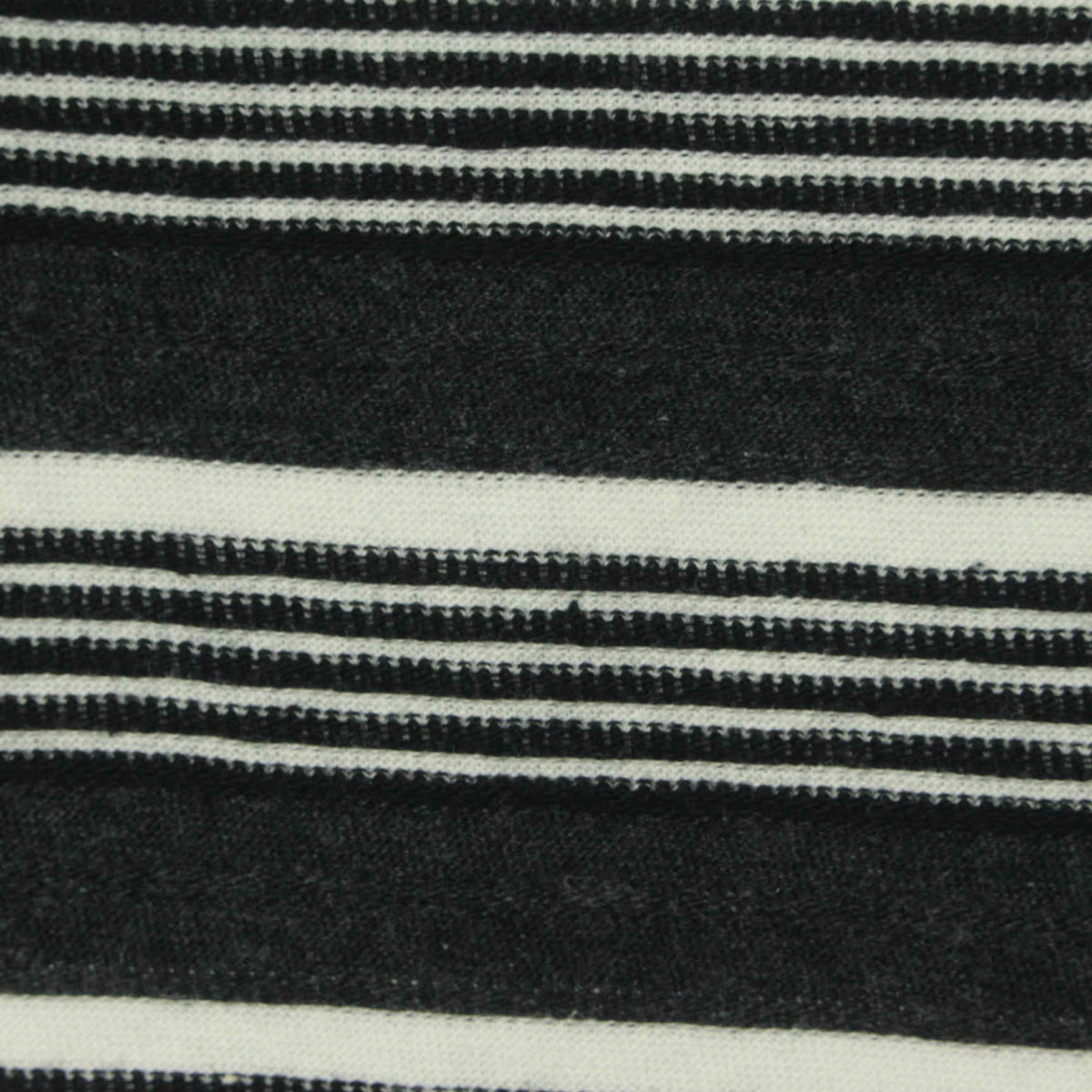 Black Horizontal-Stripe Knit, Cotton, 148 gsm