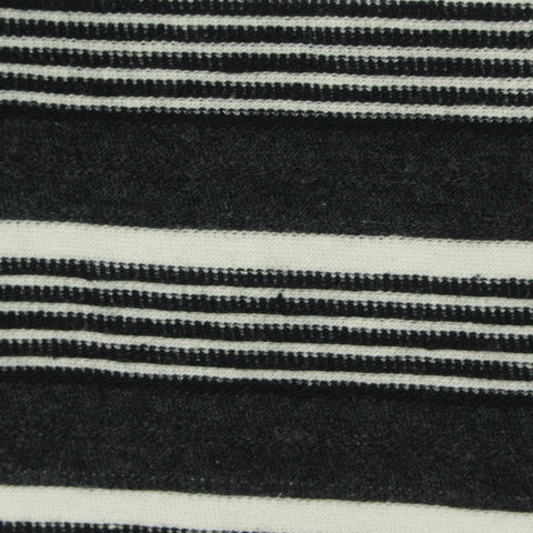 Black Horizontal-Stripe Knit, Cotton, 148 gsm