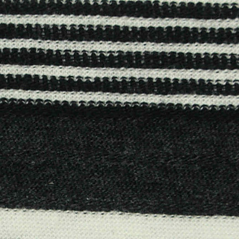 Black Horizontal-Stripe Knit, Cotton, 148 gsm