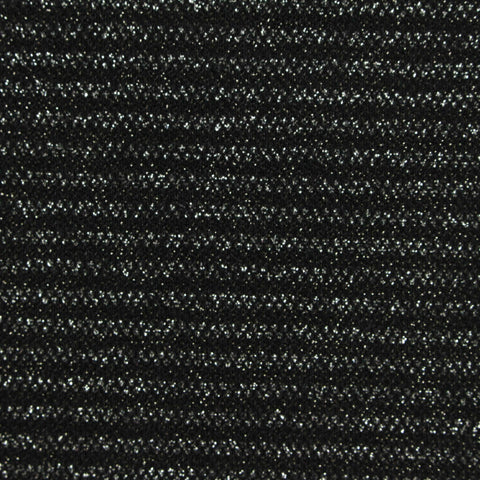 Silver Horizontal-Stripe Interlock Knit, Nylon-Metallic
