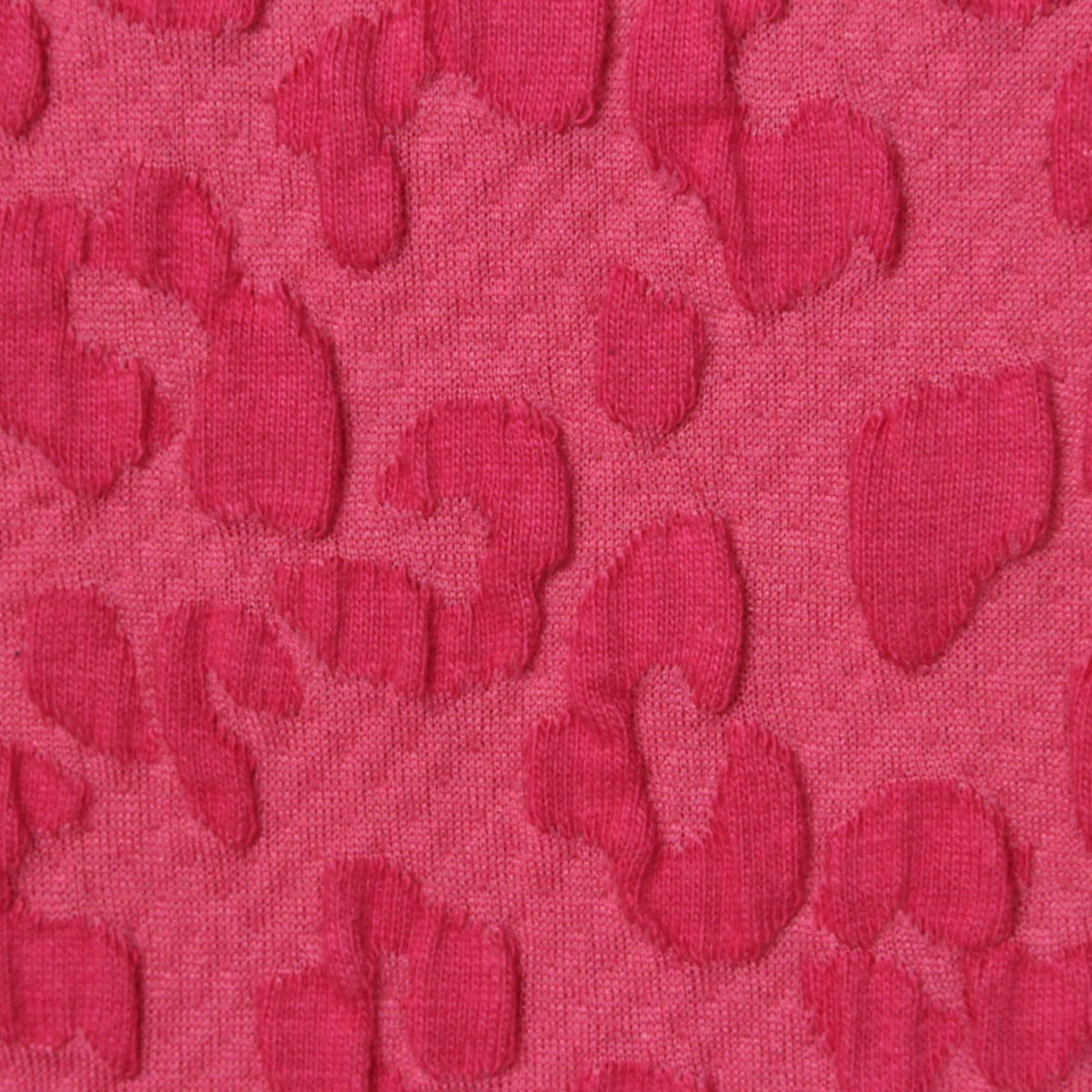 Pink Tone-on-Tone Leopard Interlock Knit, Cotton-Poly