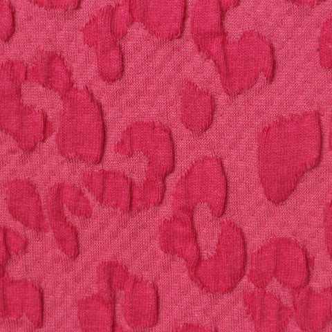 Pink Tone-on-Tone Leopard Interlock Knit, Cotton-Poly
