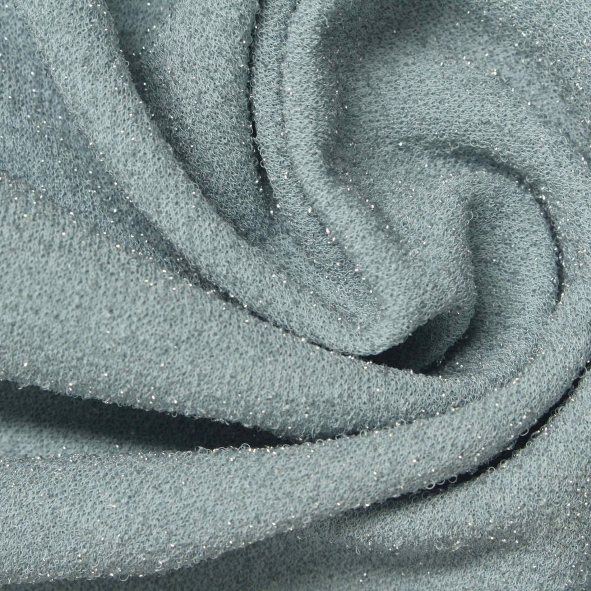 Grey-Blue Marl Interlock Knit, Polyester