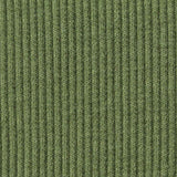 Cotton Polyester Stretch Rib Knit Fabric, 300 gsm — Green — texture
