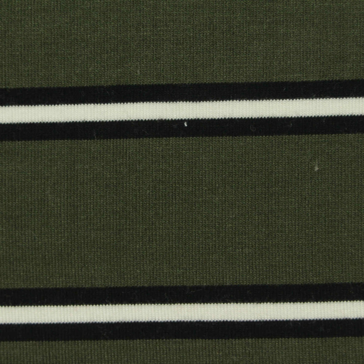 Black Horizontal-Stripe Jersey Knit, Viscose, 186 gsm