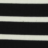 Black Horizontal-Stripe Rib Knit, Poly-Viscose