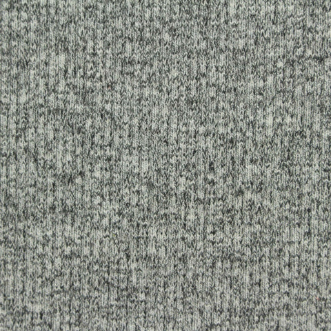Grey Heathered-Marl Rib Knit, Poly-Cotton, 560 gsm