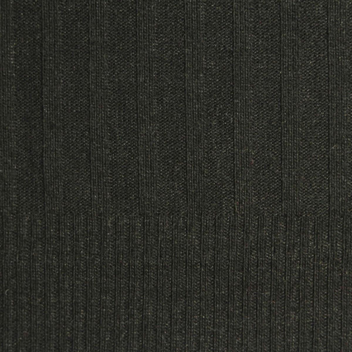 Polyester Viscose Stretch Rib Knit Fabric, 190 gsm — Black